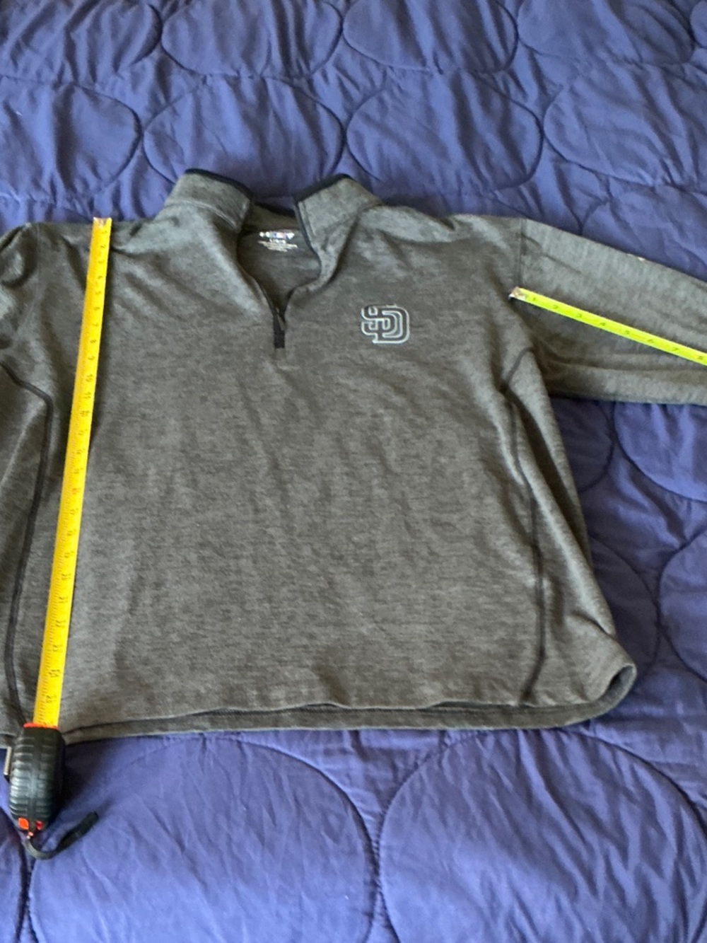 Under Armour Men's Gray Quarter‑Zip Pullover L MLB- San Diego Padres